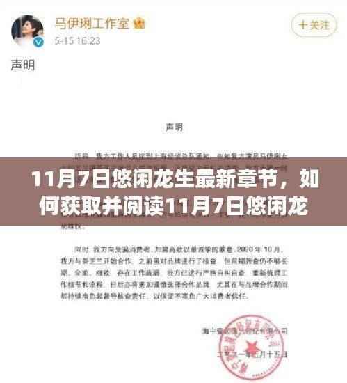 11月7日悠闲龙生最新章节获取与阅读指南