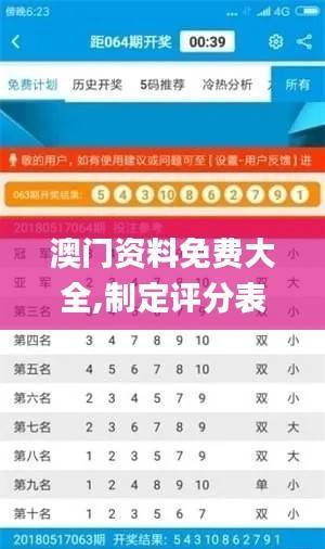澳门资料免费大全,制定评分表‌_适中版GDX798.67