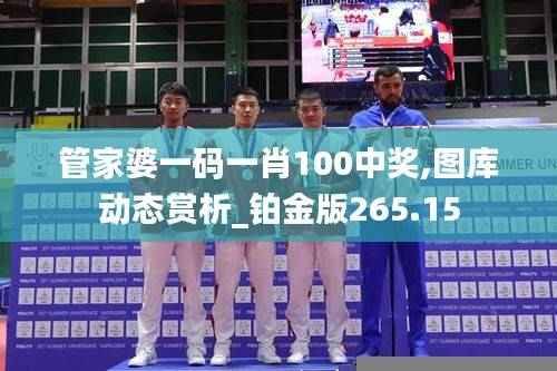 管家婆一码一肖100中奖,图库动态赏析_铂金版265.15