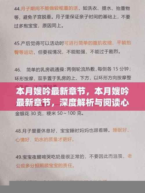 本月嫂吟最新章节深度解析与阅读心得分享