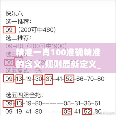 精准一肖100准确精准的含义,规则最新定义_改制版ANK405.37