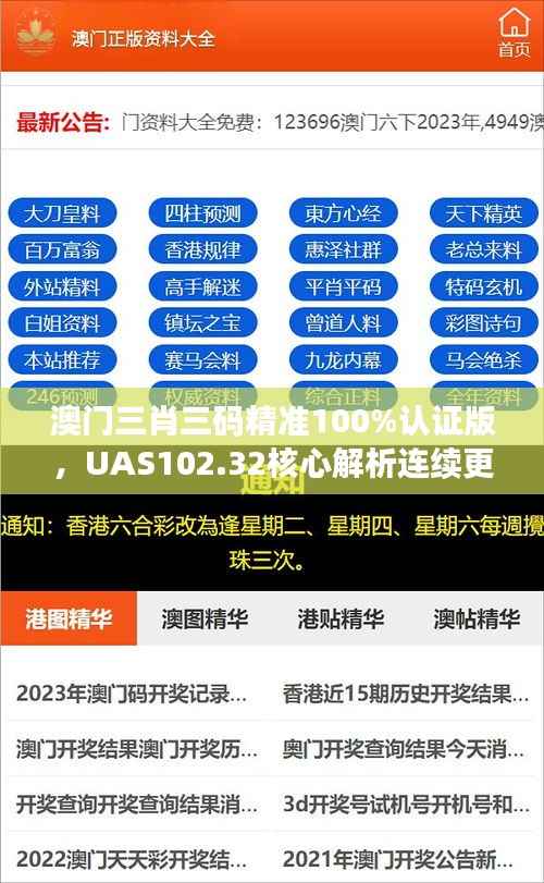 澳门三肖三码精准100%认证版，UAS102.32核心解析连续更新