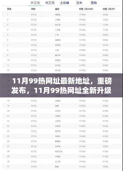 11月99热网址最新地址,重磅发布,11月99热网址全新升级,科技重塑生活体验,引领未来潮流!