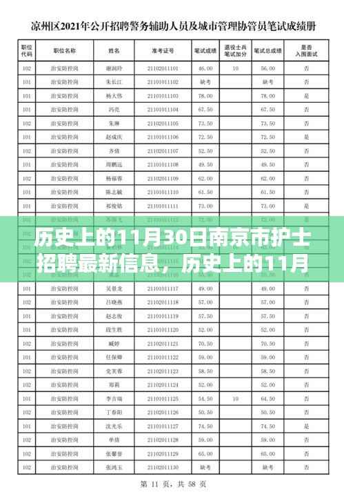 历史上的南京市护士招聘最新信息概览,11月30日资讯一览表