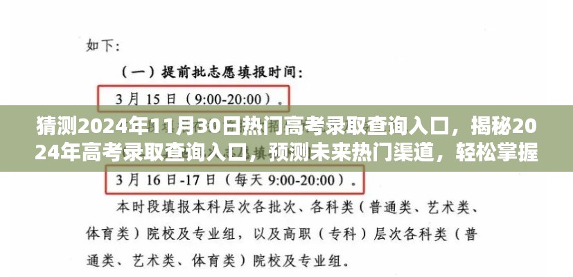 揭秘预测，2024年高考录取查询入口及热门渠道，轻松掌握录取动态！