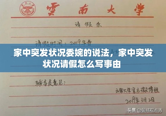 家中突发状况委婉的说法,家中突发状况请假怎么写事由