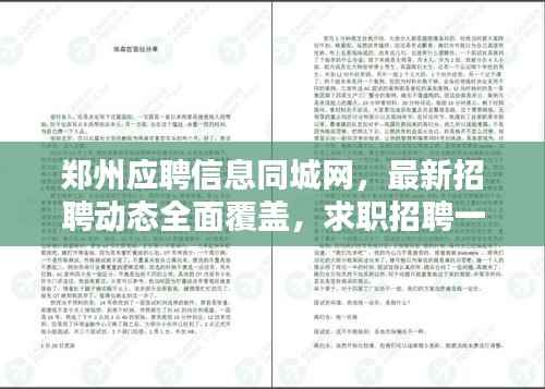 郑州应聘信息同城网，最新招聘动态全面覆盖，求职招聘一键搞定！