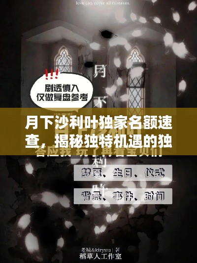 月下沙利叶独家名额速查，揭秘独特机遇的独家指南