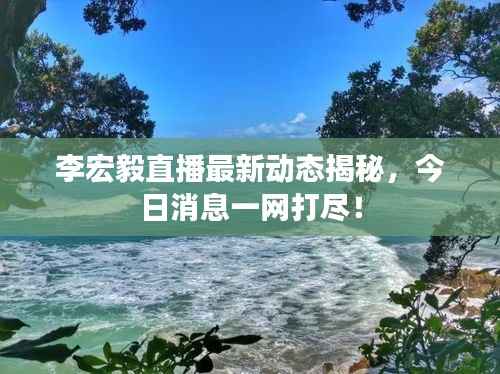 李宏毅直播最新动态揭秘，今日消息一网打尽！