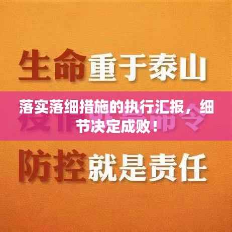 落实落细措施的执行汇报,细节决定成败!